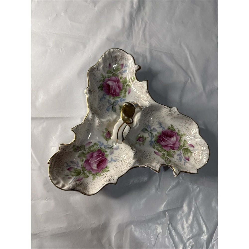Vintage‎ Norcrest Fine China Dresden Rose Porcelain Relish Dish